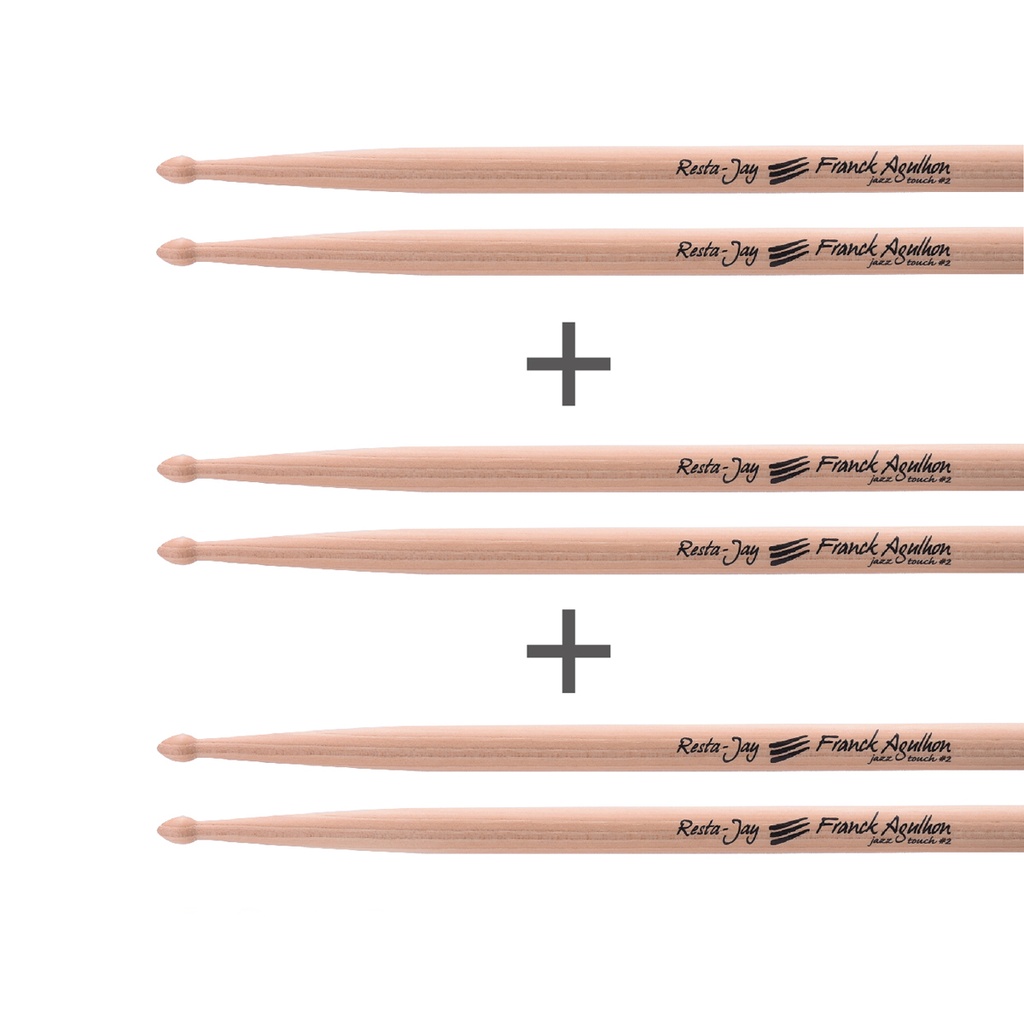 Lot de 3 paires HICKORY Caisse claire/Batterie - Signature Franck Agulhon – Hickory