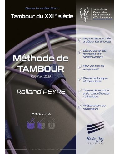 Méthode de tambour (réedition 2020) | PEYRE R.