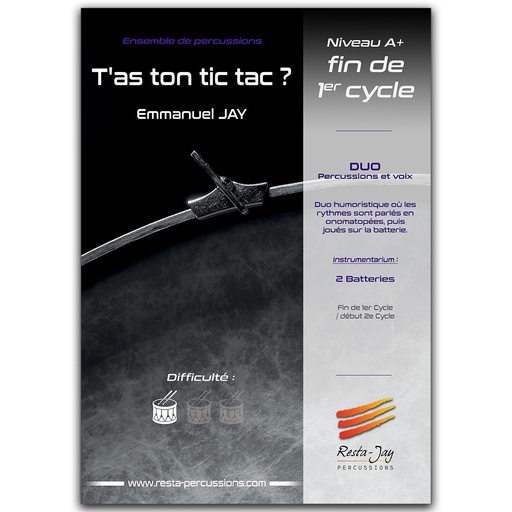 [EJ013] T'as ton tic tac ? - Duo de Percussion (ou batterie) | JAY E.