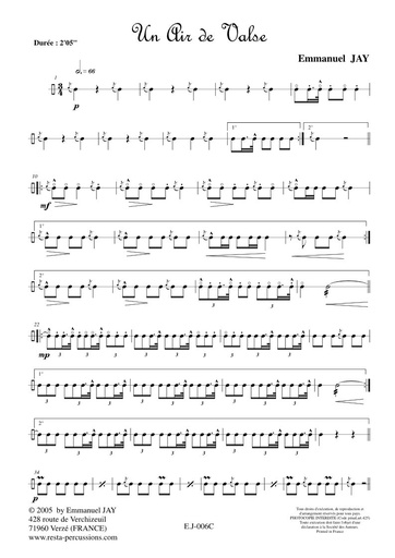 [EJ006C] Un Air de Valse – Caisse-claire | JAY E.